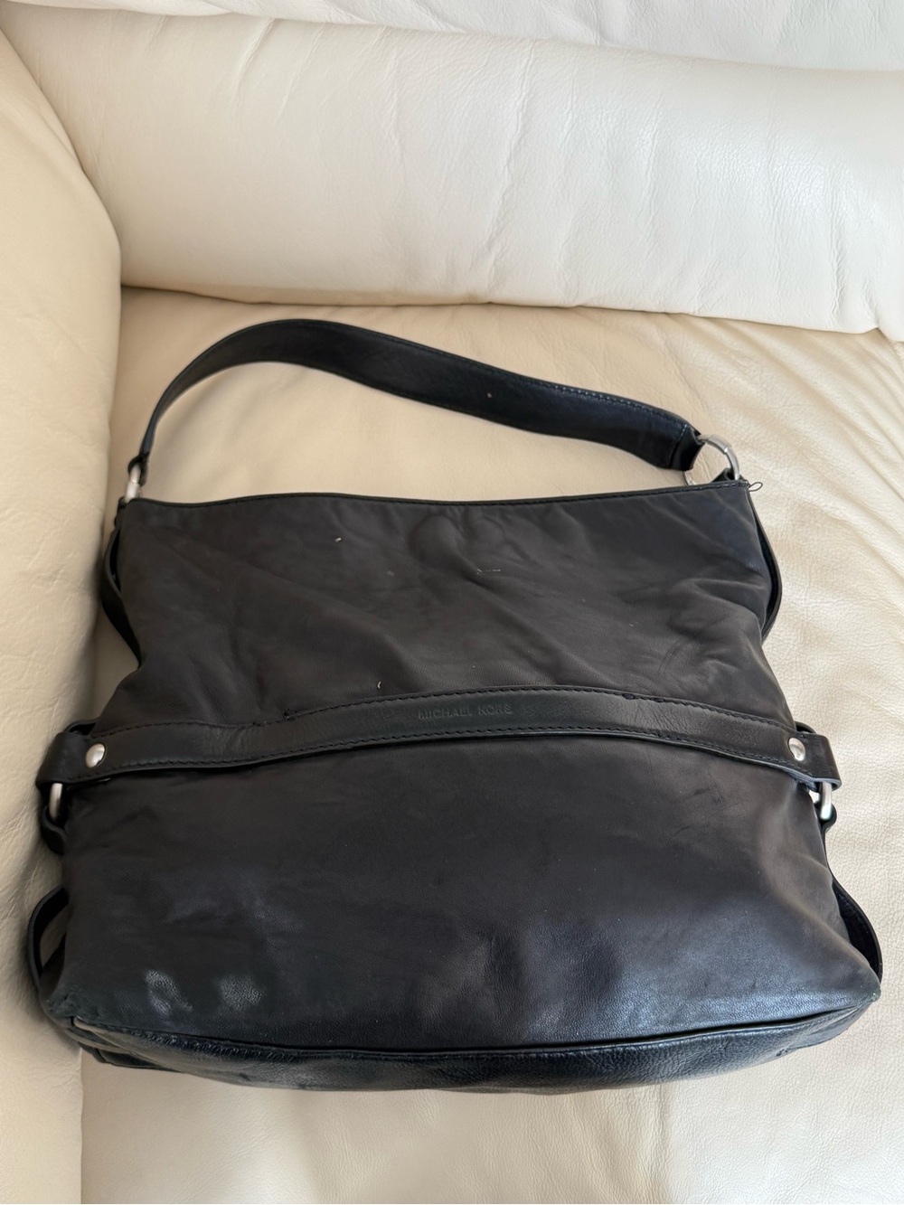 Michael Kors Black Leather Shoulder Bag - Picture 8 of 15